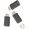 HOYULLI Adattatore da USB C femmina a Lightning maschio, cavo di ricarica di tipo C, accessori (confezione da 3) per iPhone 14, 13, 12, 11, Pro Max, Mini, Xs, Se, 7 X, Xr 8 Plus, iPad, convertitore d'aria