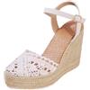 Generisch Sandali estivi scarpe da donna Sandali estivi con allacciatura, suola con plateaut, stile boho, scarpe casual 2026, bianco, 37 EU