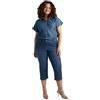 FIORELLA RUBINO: Jeans Cropped con Piccole Borchie Curvy Size Blu Stagione Primavera Estate 2025.