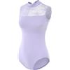 Lanbodance Body da donna senza maniche per danza classica, body per adulti, Lavanda/Pizzo, X-Small