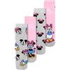 United Labels Disney Minnie Mouse & Daisy Duck Calzini per ragazze - Calzini per bambini - Calzini da ginnastica Rosa/Grigio (confezione da 4), rosa/grigio, 27-30