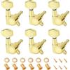 Banworks 6‑In‑Line chiavi accordatura bloccabili, chitarra ST Tele | Chiavi accordatura sigillate 15:1 a 45° con etichetta, compatibili con Strat, confezione da 6 JT/JXQ‑01 Dorate