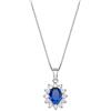 Amen Collana Royal Lady Zircone Blu - Collezione Lady - CLLDGBBBL, Argento, Zirconia Cubica.