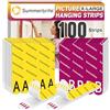 Summerbrite Strisce per appendere quadri, resistenti, con gancio e anello A+B, ganci rimovibili per poster, strisce adesive da parete, colore bianco, XL, 50 paia (100 strisce)
