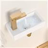 KES Lavabo da Appoggio Ceramica Bianco Rettangolare 37x18x9CM Moderna Lavandino da Appoggio, BWS102
