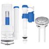IGTOPS Parti di riempimento WC, serbatoio dell'acqua cassetta WC kit di riparazione, valvola di scarico sciacquone, set pulsante sciacquone WC kit di ristrutturazione cassetta (alta pressione 24 cm)
