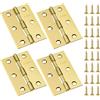 Anstore 4 cerniere pieghevoli, 75 x 50 x 1 mm, pieghevoli, oro, in acciaio inox | Cerniere resistenti a 270°, con 48 viti, cerniere per porte, finestre e armadi
