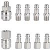 Tunejoy 10 Pezzi Attacchi Rapidi Aria Compressa 1/4 BSP Europei Attaccho Rapido Raccordi Connettori per Tubo dell'aria Compressori Maschio Femmina