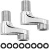 ZONADAH Set di 2 adattatori regolabili per rubinetto della vasca da bagno, compatibili con connessioni da 3/4 e 1/2, ideali per rubinetti doccia Clawfoot, accessori per miscelatore da bagno di alta