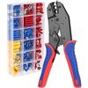 jutyum Pinza Crimpatrice Pinze piegatrici per 0,50-6mm²Pinza Crimpatrice con 400pz tipi Capicorda Per Connettori Elettrici Isolati Set di utensili a crimpare per terminali