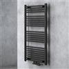 doporro Radiatore da Bagno 120x50cm, Radiatore Piatto Termoarredo da Bagno Riscaldamento Elettrico o da Acqua Calda RHE Portasciugamani in Acciaio, Antracite