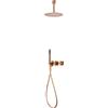 MICE COLLECTION MICE - Set doccia termostatico da incasso con spruzzatore a parete - Rubinetteria termostatica da bagno - Set doccia da incasso - Docce di design (oro rosa spazzolato)
