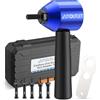 AUTOUTLET Rivettatrice per Dadi,Adattatore per Trapano per Dado Rivetto con Impugnatura Pistola Rivettatura per Avvitatori e Trapano a Batteria con Custodia,5 Mandrini M3 M4 M5 M6 M8