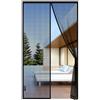berssen ALTAMENTE IGNIFUGO - Zanzariera Magnetica - 105 x 210 CM Rete Fine - NERO | Zanzariera Porta Finestra Superiore Aumentato a 3,8 cm, si Chiude da Sola, Mantiene l'aria Fresca