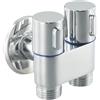 HOgardenME Valvola di controllo doppia 1-in-2-out, rubinetto da bagno doppia maniglia doppio controllo, doppia valvola di controllo per bidet e doccia