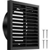 Hon&Guan Ø150 mm Griglia di Ventilazione Rettangolare, Griglia Aerazione ABS Plastica Quadrata con Protezione Contro Insetti Rimovibile per Bagno, Cucina, Aspirator, Ventola Aspirazione, Soffitto Nero