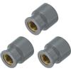 QUARKZMAN 3 Pezzi Raccordi Tubo PVC, 32mm 1/2 PT Femmina Raccordo Tubo Filettato in Ottone Adattatore Tubo Connettore per Idraulica Fognature Domestica Irrigazione, Grigio