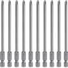 QUARKZMAN 10Pz #2 Punte Cacciavite Phillips PH2 1/4 Gambo Esagonale 4.33 (110mm) Lungo Acciaio S2 Magnetiche Inserti per Avvitatore Cacciavite Elettrico Punte Trapano 0.177 (4.5mm) Asta