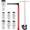 QUOTRE Chiave per Rubinetto Sottolavello, Chiave per Dadi da Rubinetto Regolabile Chiave Sottolavello Rossa con Strumenti a Bussola (8-17mm), Utensile per L'installazione dei Rubinetti