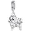 Qings Simpatici ciondoli per cani serie argento sterling 925 ciondolo charm con perla cucciolo per animali domestici adatto per braccialetto con ciondoli animali collana gioielli da donna regali per