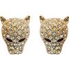 Navachi Orecchini a lobo placcati in oro 18 carati con cristallo multicolore a forma di testa di leopar, Cristallo