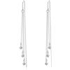 VONALA Orecchini filettati in argento sterling 925 con cristalli, lunghi ciondoli a forma di goccia, per donne e donne, 79x3 mm, Argento sterling