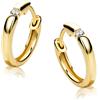 Orovi Orecchini Donna Oro Giallo 9KT Orecchini a Cerchio e Diamanti naturali taglio brillante 0,07 ct, gioiello anallergico confezionato in un elegante astuccio portagioie