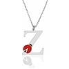 Sakrami Collana per Bambini in Argento 925 Placcata in Rodio con Lettera e Coccinella Personalizzabile (Z)