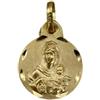 Minoplata Medaglia Scapolare in Argento 925 Placcato Oro, Madonna del Carmen e Sacro Cuore di Gesù, 14 mm, Doppio Lato con Bordo Intagliato
