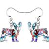 WEVENI Cute Bulldog Francese Orecchini Pendenti Animali Charms Gioielli Regali accessori Per Le Ragazze Donna Signore (Multicolore)