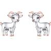 HUKKUN Orecchini a forma di capra, in argento Sterling 925, ipoallergenici, per la fattoria, capre e animali regalo per le donne, Argento sterling