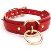 lalatia Girocollo Donna O Ring Choker Collana in Ecopelle (Rosso Oro)