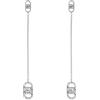 Liu Jo Orecchini in acciaio argentato con logo e zirconi 4 cm LJ2901