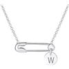 Bling Jewelry La Lettera Iniziale Dell'Alfabeto W Simbolo Di Sostegno Per Gli Sfollati Solidarietà Ciondolo Per Collana Con Spilla Di Sicurezza A Forma Di Cerchio Rotondo .925 Sterling Silver Personalizzato