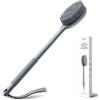 CORATED Spazzola Schiena in Silicone con Manico Lungo, Scrubber Esfoliante 2 in 1 per Doccia, Uomo e Donna, Accessorio Bagno Quotidiano (Grigio)