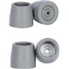 supregear Walker Tips, 4 Pezzi Puntali di Ricambio Universali per Deambulatori con Albero da 25 mm Accessorio per Deambulatori Senza attrezzi, 2 Paia in Grigio