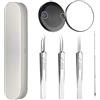 WEFINEST Punti Neri Rimozione Set di Schiaccia Brufoli da 6 Pezzi, Set di Blackhead Remover Togli Punti Neri Strumento per la Rimozione di Punti Neri In Acciaio Inossidabile di Alta Qualità con Specchio