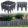 HENGMEI Bordo per aiuole in plastica, 5,6 m, effetto legno, 20 pezzi, per recinzioni da giardino, antracite