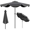 COSTWAY Ombrellone da Giardino 270 cm, Inclinabile 30° con 8 Stecche, Palo in Metallo, Parte Superiore Ventilata e Manovella, Anti-UV, per Spiaggia, Balcone e Terrazzo (Grigio, 270 x 235 cm)