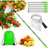 Hysagtek Raccogli Frutta 2.8m Raccogli Frutta Telescopico Raccoglifrutta Raccogli Frutta con Telescopico Pole e Custodia Raccoglitrice di Frutta Bastone Raccogli Frutta per Ciliegia Bacca Arancia Pera