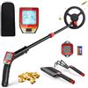 Jradse Metal Detector Bambini, Metal Detector per Bambino Leggero con Asta Regolabile 66-83 cm, Display LCD e Bobina di Ricerca Impermeabile, Pala, Rastrello, Setaccio e Borsa, Rosso