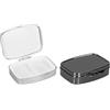 kwmobile 2x Scatola Portapillole Acciaio Inox 2x Scomparti - Contenitore Porta Pillole Pasticche Compresse da Viaggio - Scatolina argento/nero 5,5x4x,15cm