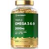 Horbäach Omega 3 6 9 2000mg | 240 Softgels | Alto Dosaggio | Fonte di DHA ed EPA | da Olio di Pesce e Olio di Lino | Horbaach