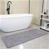 SOANNY Tappeto da Bagno 60x150 cm, Microfibra a Pelo Alto, Antiscivolo e Lavabile, Assorbente, Perfetto per Bagno e WC, Grigio