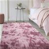 SOANNY Tappeto Soggiorno a Pelo Lungo, Lavabile, Antiscivolo e Morbido, Tie-Dye, per Camera da Letto e Bambini, Scendiletto, 120x180 cm, Rosa Scuro