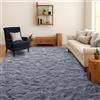 SOANNY Tappeto Soggiorno a Pelo Lungo, Lavabile, Antiscivolo e Morbido, Tinta Unita Shaggy per Camera da Letto e Bambini, Scendiletto, 160x230 cm, Grigio