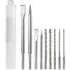 HPMAISON Set da 9 Pezzi di Punte per Martelli e Scalpello SDS Plus, Include 5 Punte per Martello SDS-Plus, 2 Scalpelli Piatti, Scalpello a 2 Punti per Calcestruzzo Mattone Cemento Pietra