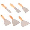 NAMYEUT Set 6 Spatole per Stucco in Acciaio Inox con Manico in Legno di Faggio, 25-150 mm, Frattazzo per Rasatura, Gesso, Pittura e Rifinitura Muri