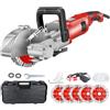 Generic Scanalatrice Elettrica, Macchina Per Taglio Scanalature 4000W Con 5 Lame, Profondità E Larghezza Regolabili, 7500 giri/min Per Marmo Mattone Parete Pavimento red