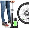 Riaisttd Gonfiatore manuale per pneumatici, manometro, pompa manuale, in acciaio legato, 160 psi, design compatto, per moto, scooter, pompa portatile, gonfiaggio rapido, presa facile, 42 cm